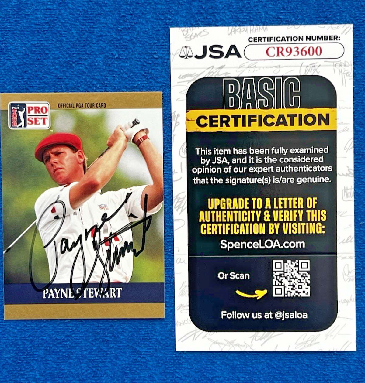 Payne Stewart 1990 PRO SET Rookie RC Signed AUTO BEAUTY JSA Authenticated NM