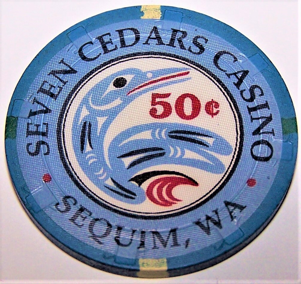 Seven Cedars Casino Washington 1/2 Dollar Gaming Chip as pictured
