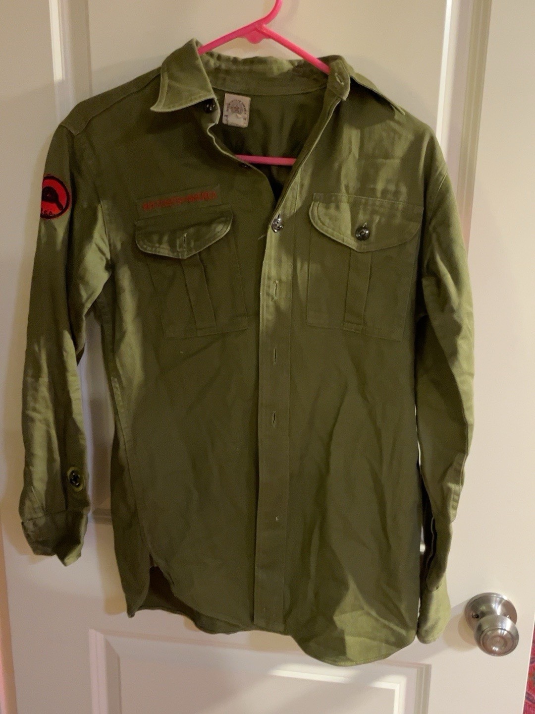 Vintage 1950s 60s BSA Boy Scouts Uniform Shirt Troop 659 Bugler Beaver Patch