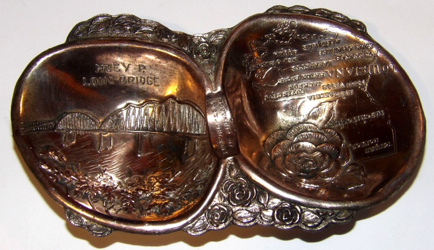 VINTAGE 1940s-50s NEW ORLEANS COIN TRAY SOUVENIR CAST METAL OCCUPIED JAPAN
