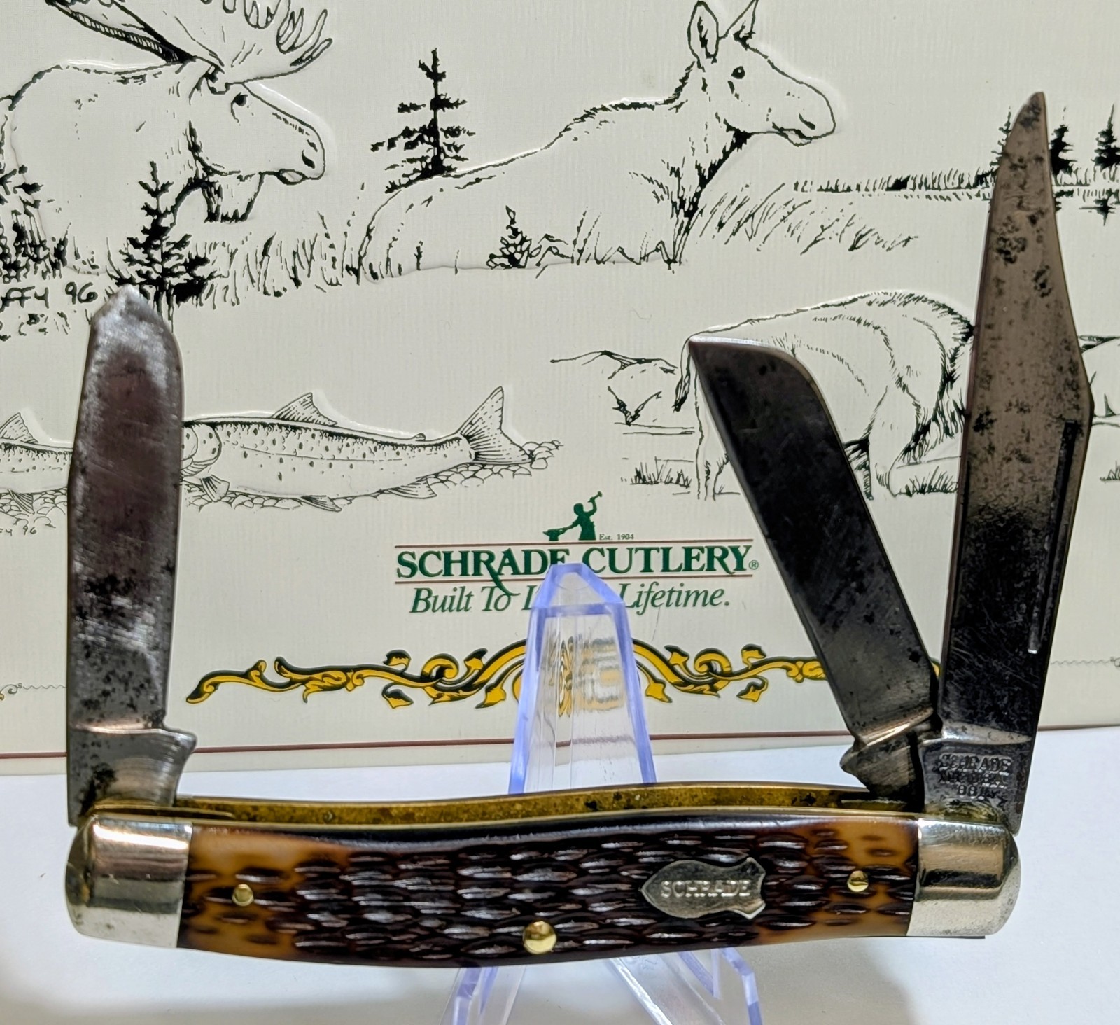 Vintage Schrade USA 881 3 Blade Stockman Pocket Knife Vintage Schrade USA 881 3 Blade Stockman Pocket Knife