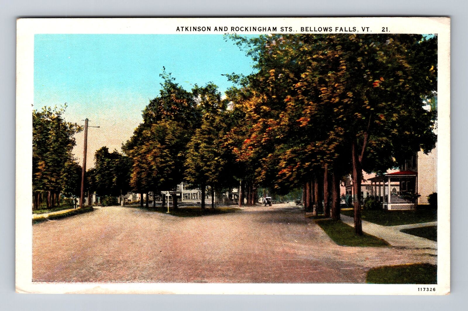 Bellows Falls VT-Vermont, Atkinson And Rockingham Street, Vintage Postcard