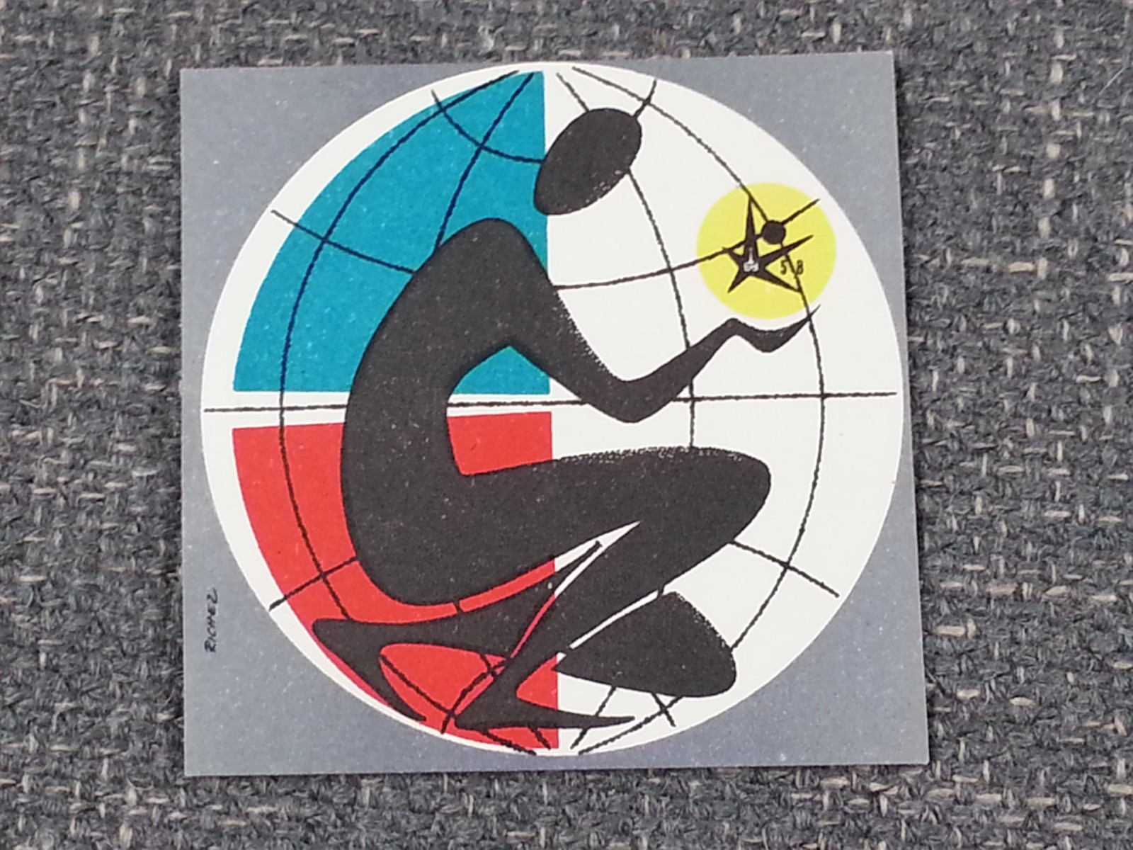 Original Vintage 1950s 1958 Brussels World Fair Luggage Label Tag Belgium Rare