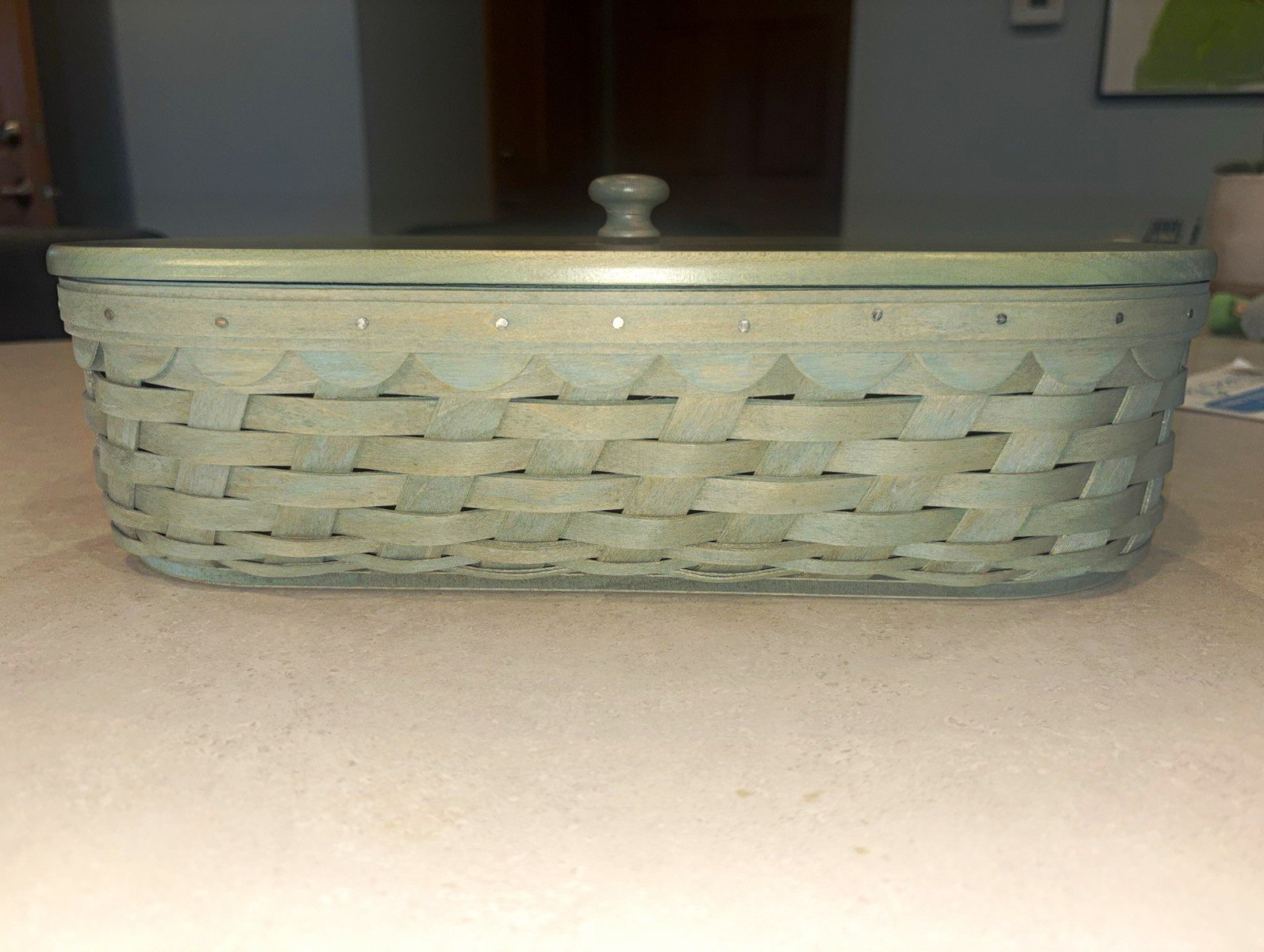 LONGABERGER BOUTIQUE BASKET & LID SAGE GREEN **EUC**