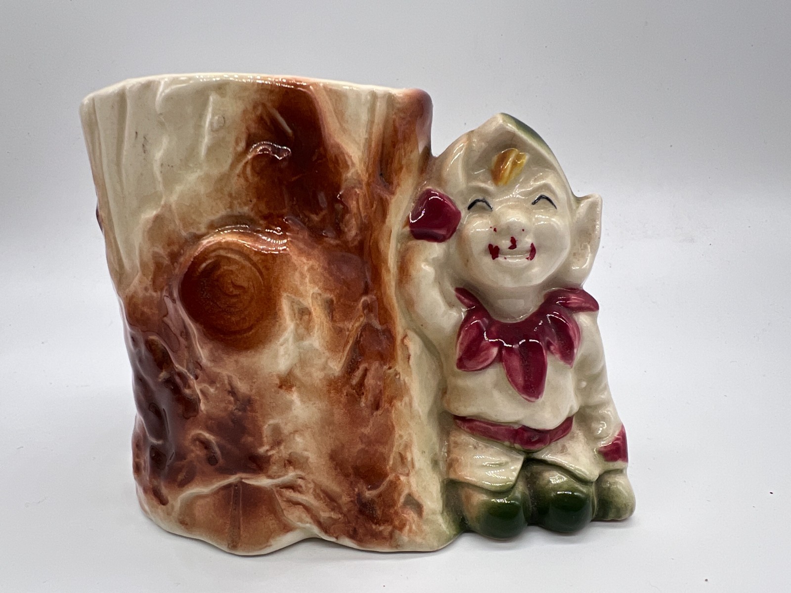 Vintage McCoy Pottery Elf Pixie Figure Garden Planter Vase