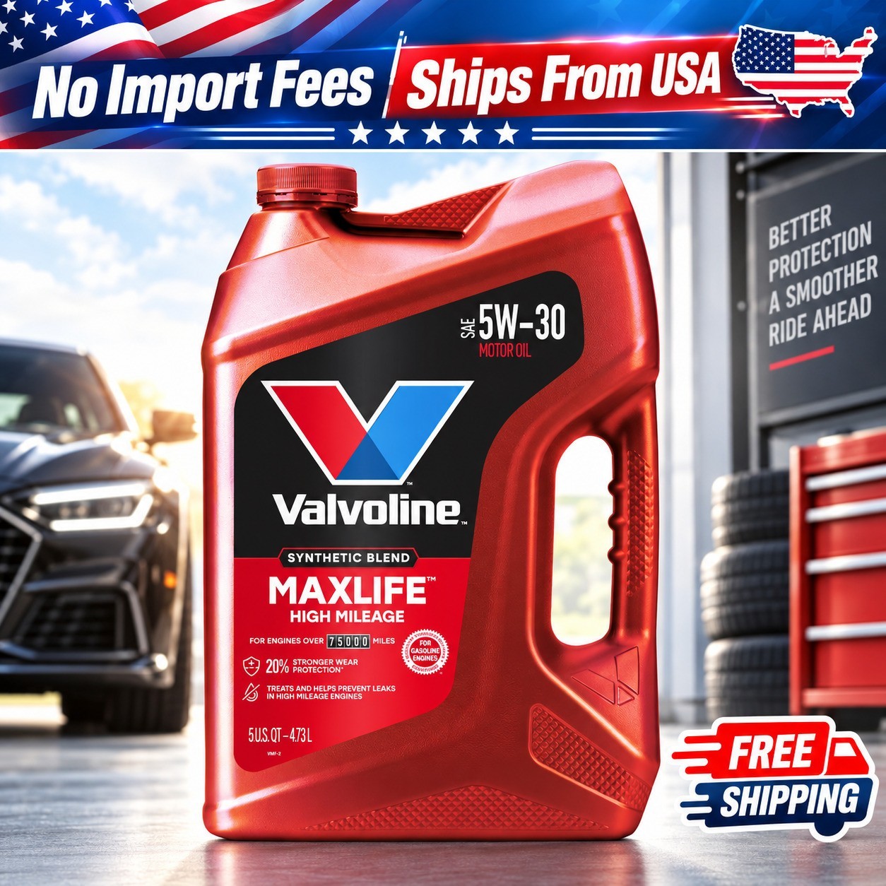 Valvoline MaxLife High Mileage 5W-30 Synthetic Blend Motor Oil 5 Quart