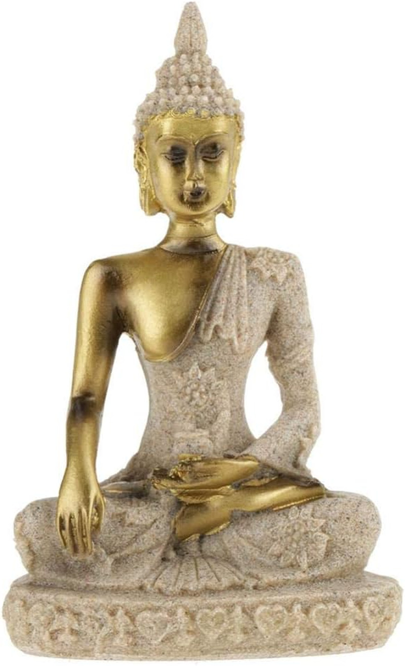 Buddha Figurine, Buddha Statue, Sandstone Bring Good Luck for Family Collections