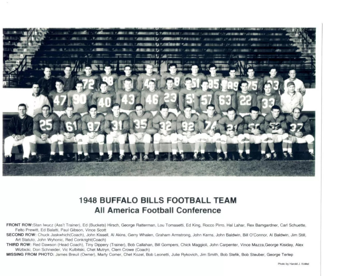 1948 Buffalo Bills Ratterman New York Black And White 8x10 Picture Celebrity Pri