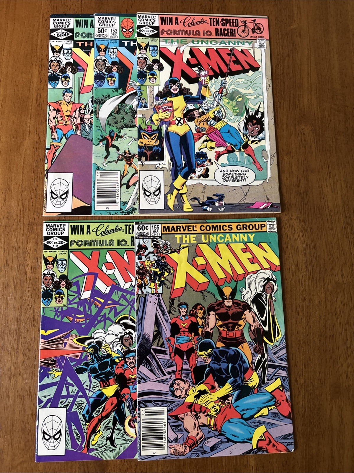 The Uncanny X-men #151 152 153 154 155 Marvel Comics Lot Of 5 Bronze Age