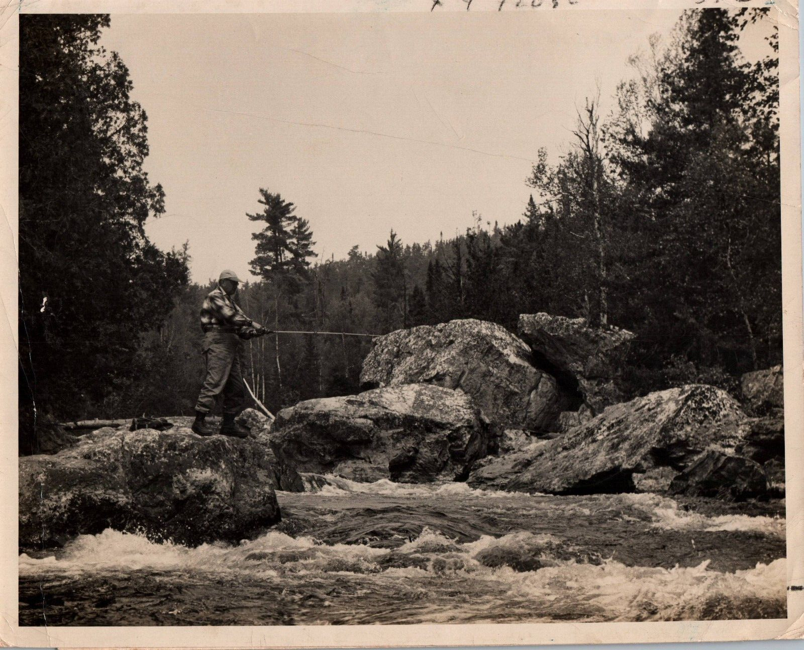 RARE 1938 CANADA FISHERMAN NORTHERN ONTARIO LAKES VINTAGE ORIGINAL PHOTO 217