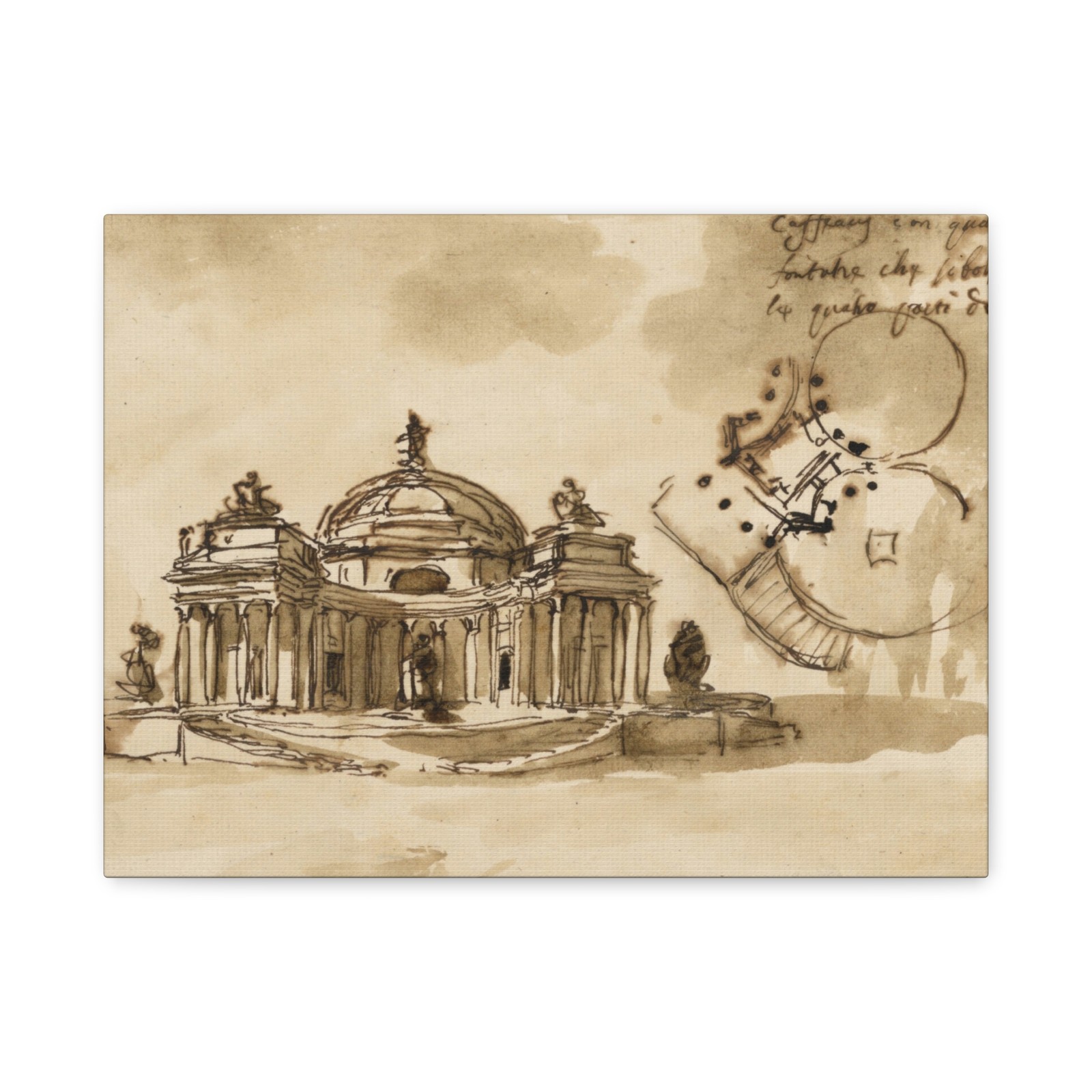 Giuseppe Barberi, Italian, 1746–1809 - Design for a Kaffeehaus - Canvas Wall Art