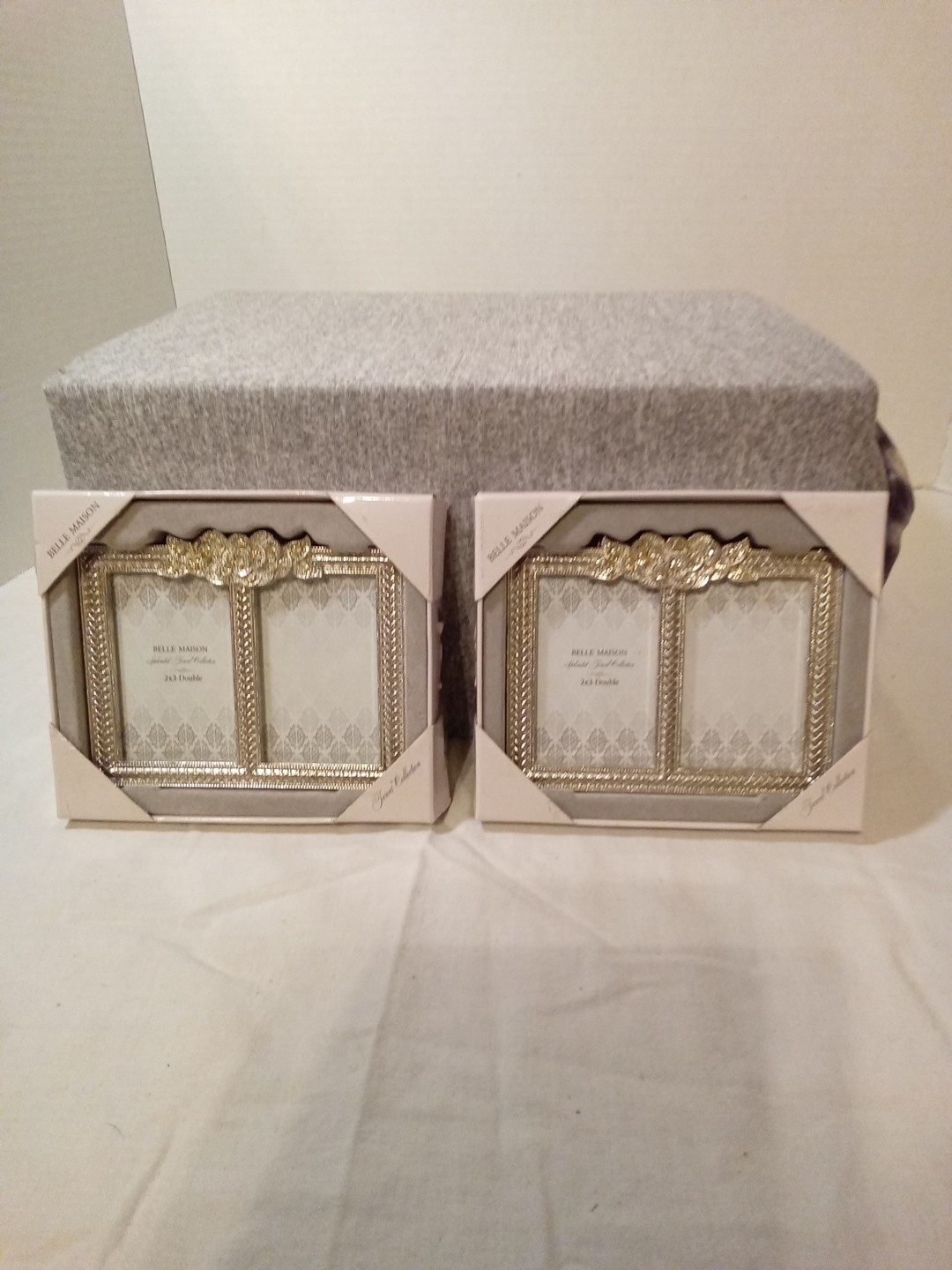 2 Belle Maison Jeweled  Silver Toned 2×3 Photos