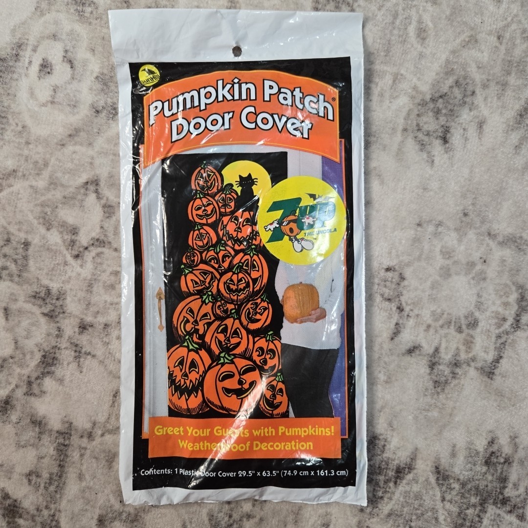 Halloween Plastic Door Cover Pumpkin Patch VTG 1994 Sun Hill 29.5