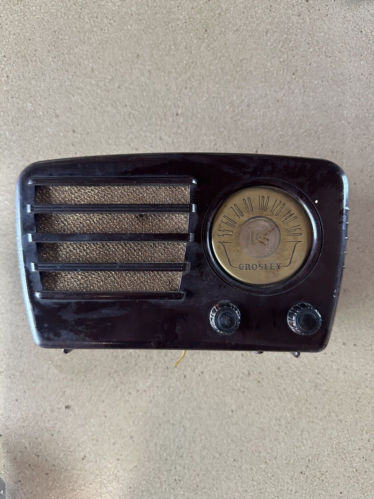 Crosley Miniature Brown Plastic Tube Radio.Model 58Tk. Needs A Light Bulb. AA