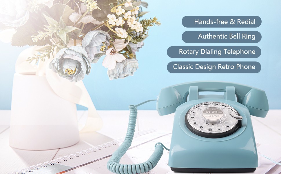 Rotary Phone, Vintage Phone, Retro Phones For Landline, Corded Old Telephone Wit Rotary Phone, Vintage Phone, Retro Phones For Landline, Corded Old Telephone Wit