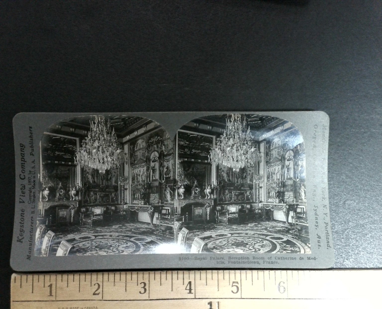 Royal Palace Fontainebleau Stereoview Keystone View Co. 1897 France Interior