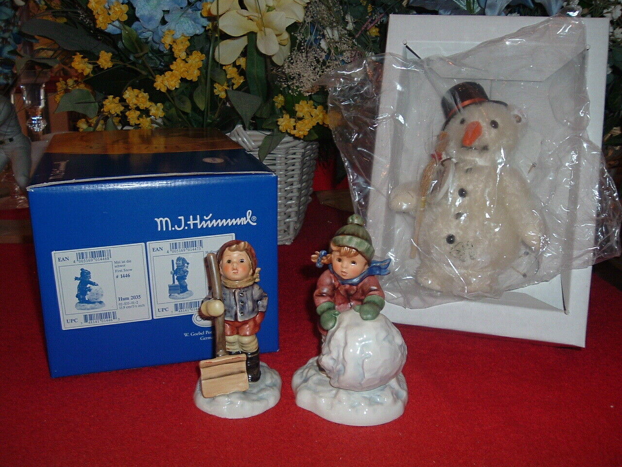 HUMMEL  Frosty Friends Set, #2035/ #2036, w/Steiff Bear, NEW, Mint, w/Orig Boxes