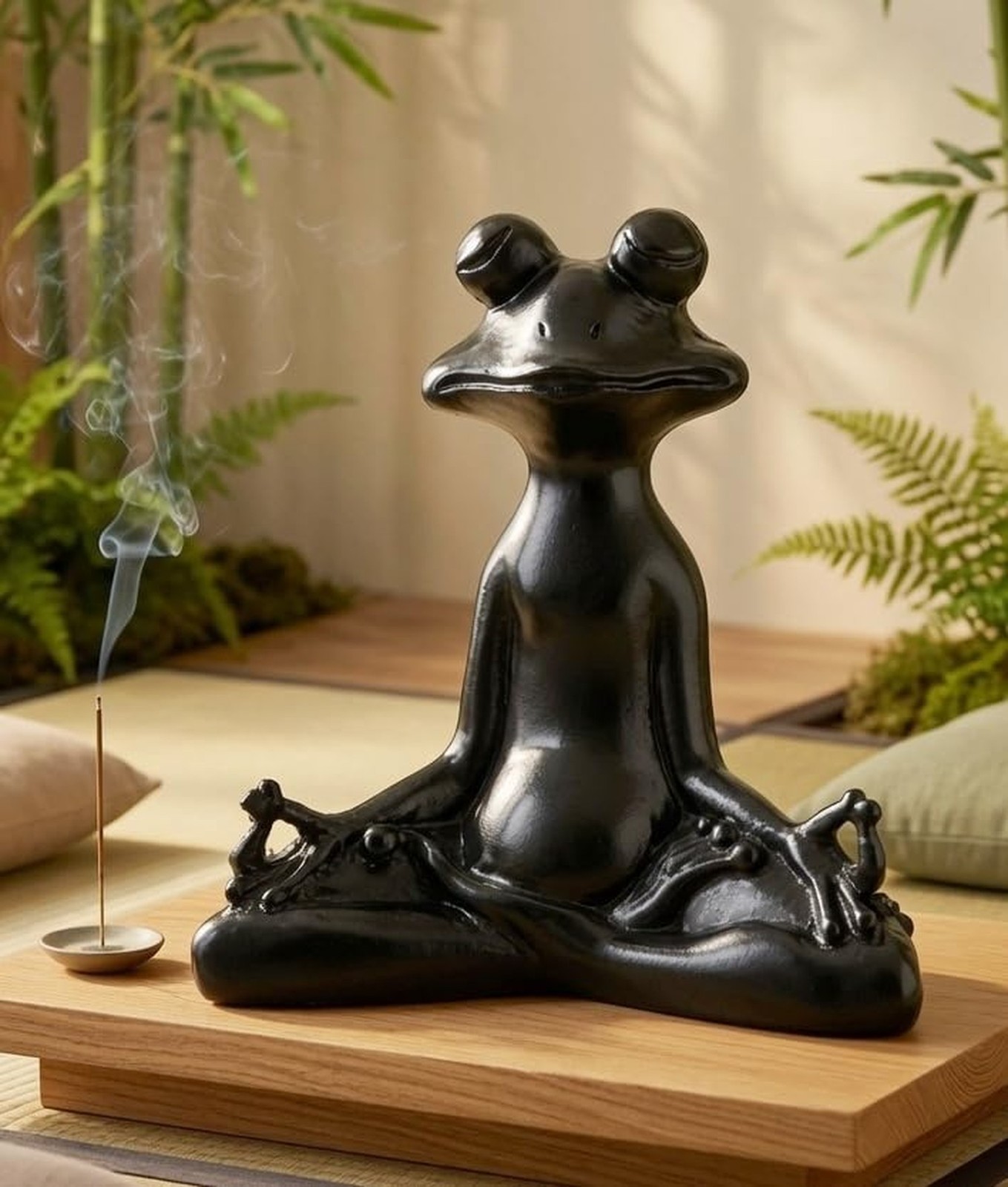 Bellaa Frog Yoga Statue 6 Inch Meditation Figurine in Lotus Pose 23101 Bellaa Frog Yoga Statue 6 Inch Meditation Figurine in Lotus Pose 23101