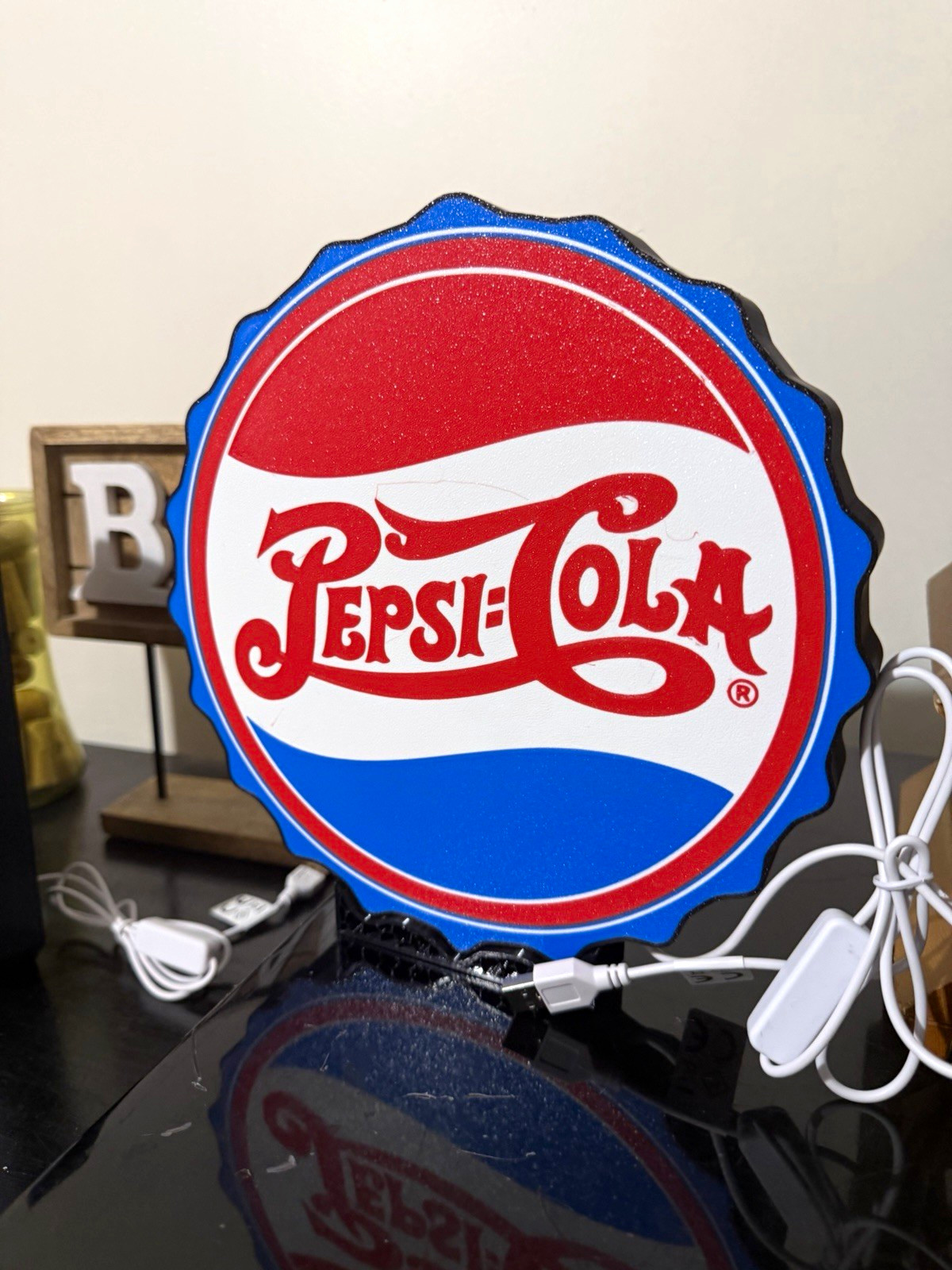 Pepsi inspired led Sign 9.5” with on/off switch 