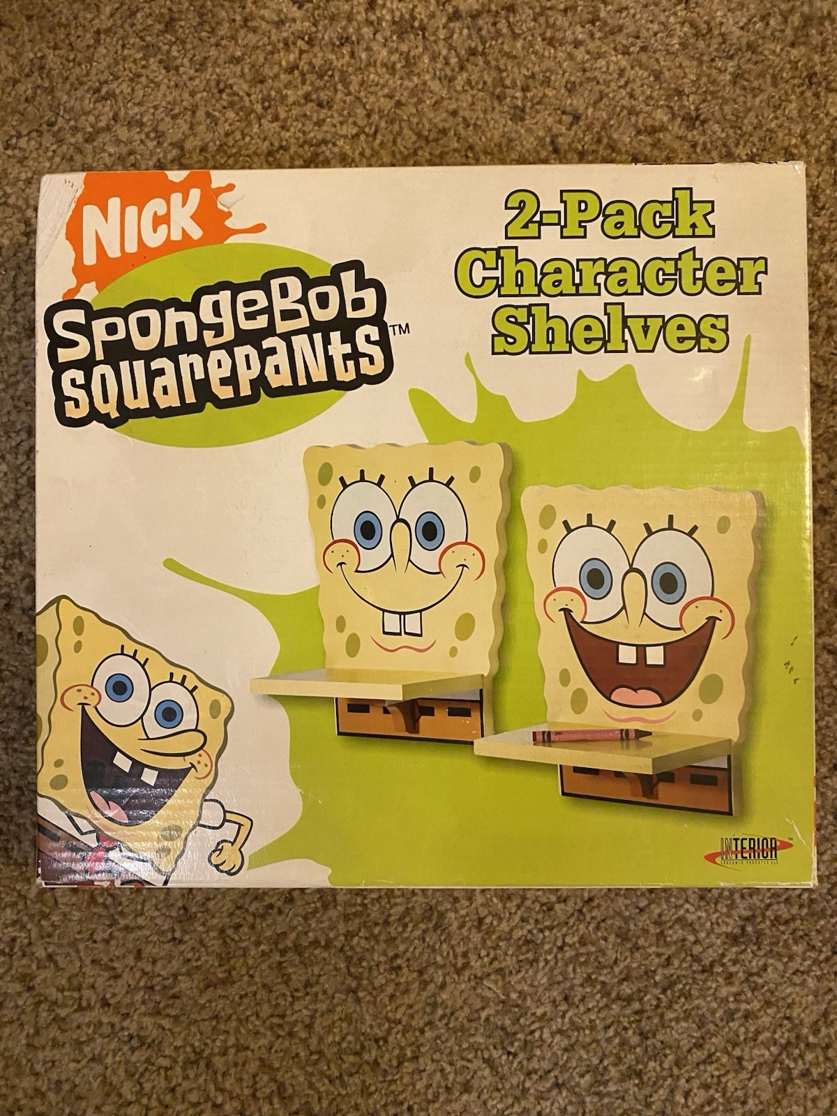VTG 2004 Nickelodeon SpongeBob SquarePants 2-Pack Character Shelves NIB