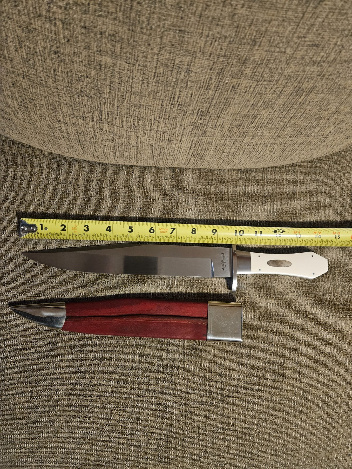 (READ) NEW HUGE BEAUTIFUL PIECE STEVEN J RAPP BOWIE KNIFE FELT LINED SCABBARD