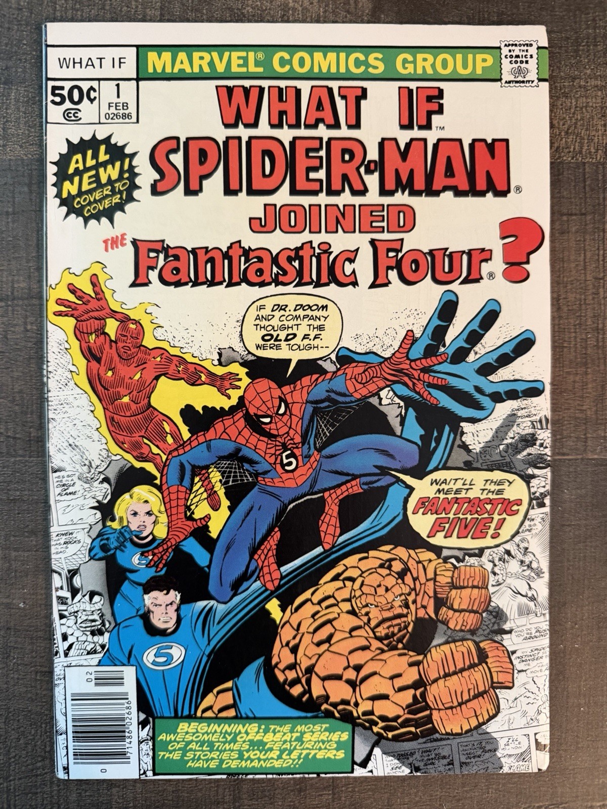 What If? #1 • Marvel • 1977 • What If Spider-Man Joined the Fantastic Four? VF+ What If? #1 • Marvel • 1977 • What If Spider-Man Joined the Fantastic Four? VF+