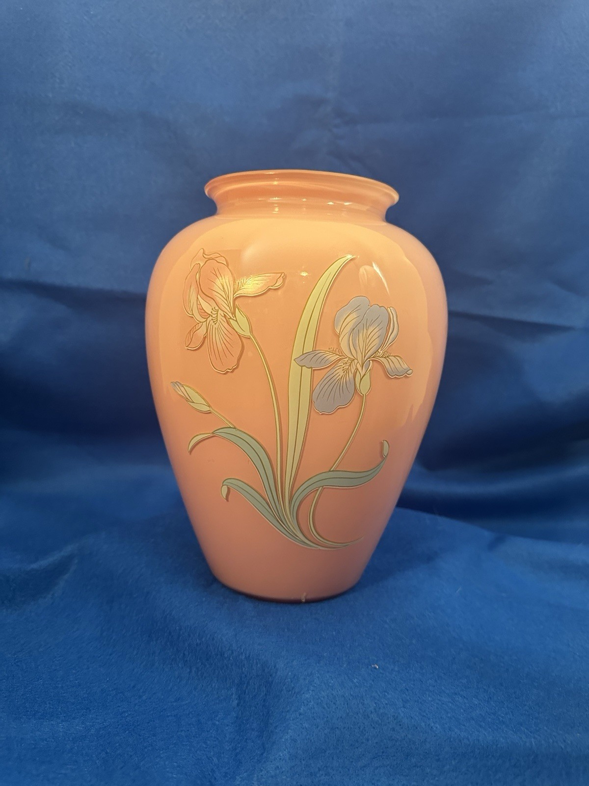 Vintage Hand Blown/Hand Painted Art Deco Glass Vase