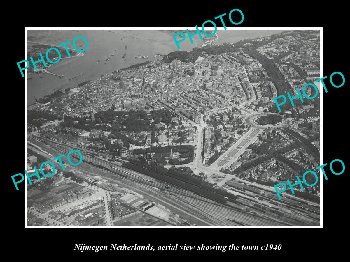 Nijmegen Netherlands Holland Town Aerial View c1940 1 Old Large Historic Photo