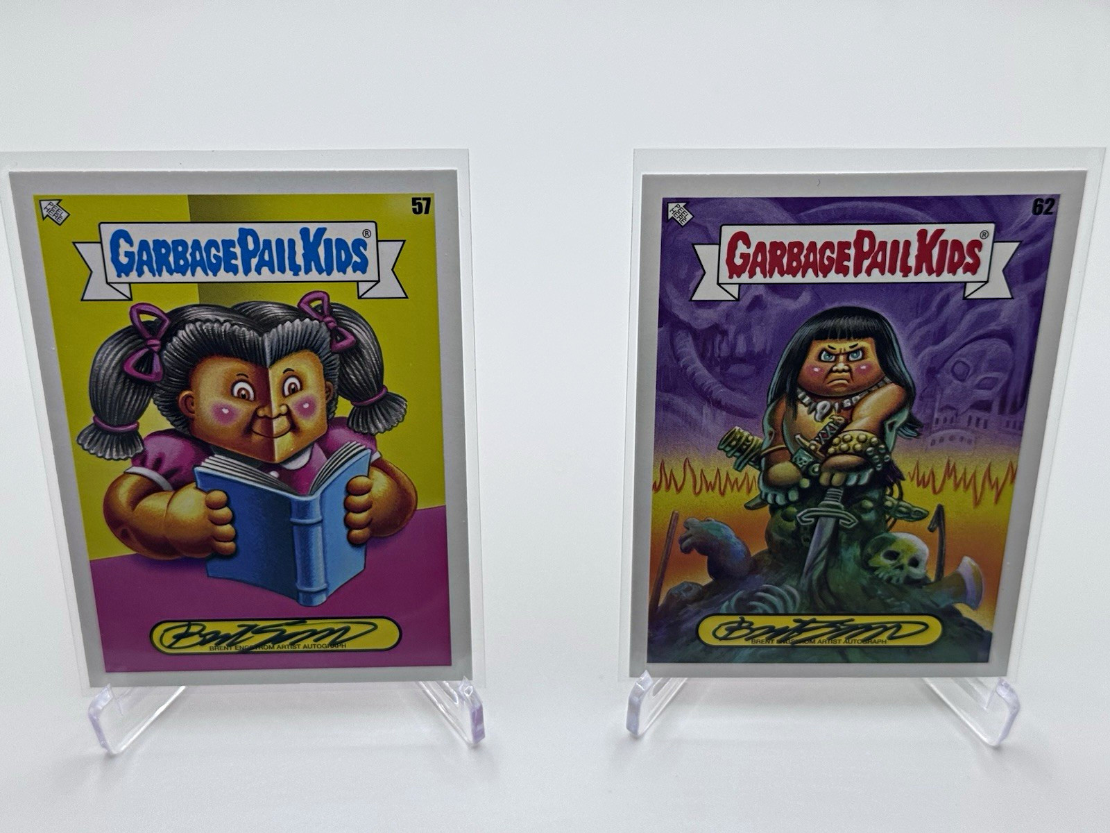 2022 GPK Book Worms Artist Autograph Card Lot 2 Cards #57 #62 Brent Engstrom