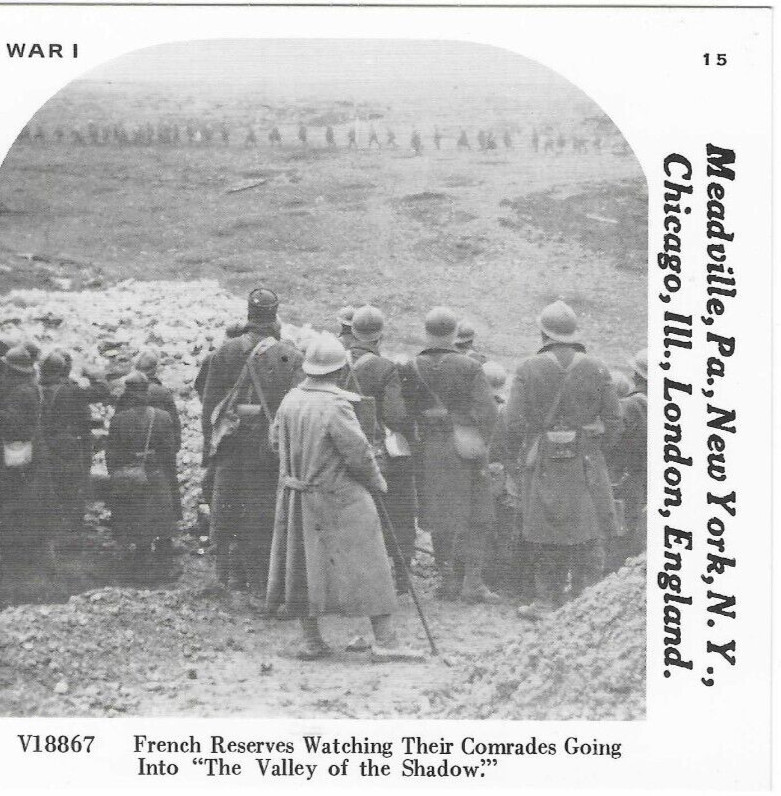 French Reserves Watching Their Comrades, WWI, 1978 Reproduction Stereoview French Reserves Watching Their Comrades, WWI, 1978 Reproduction Stereoview