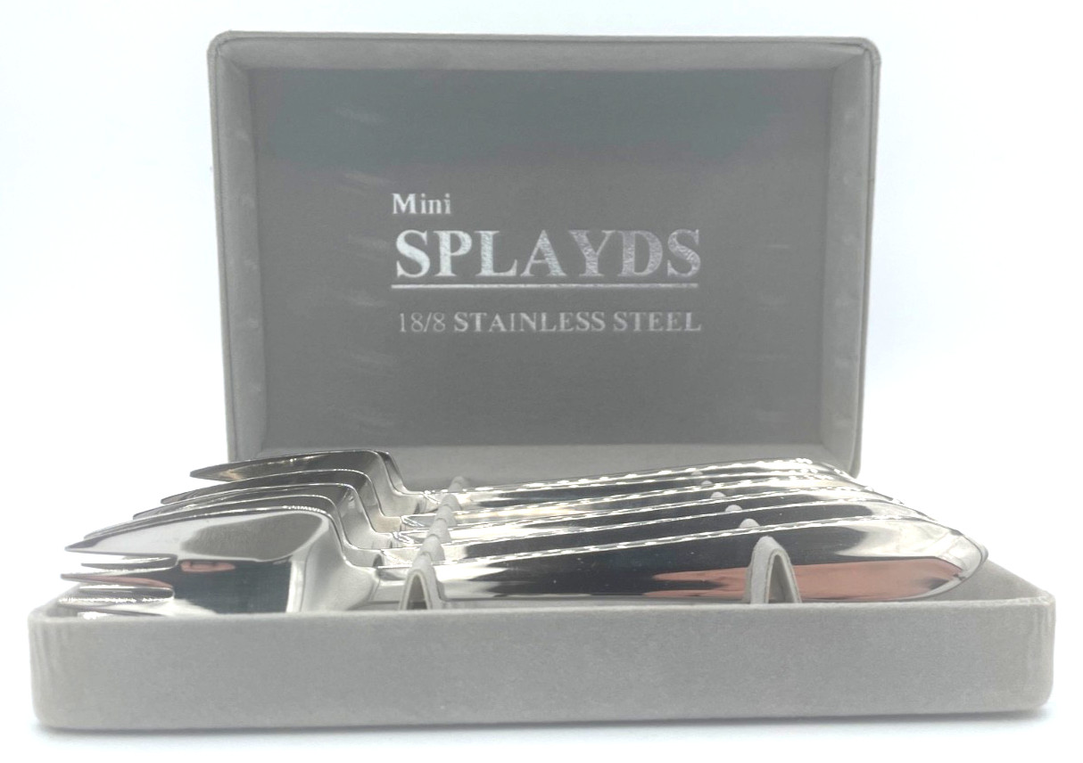 Vintage Splayd Mini Set of 6 Glossy Finish Stainless Steel 18/8 Cutlery Boxed