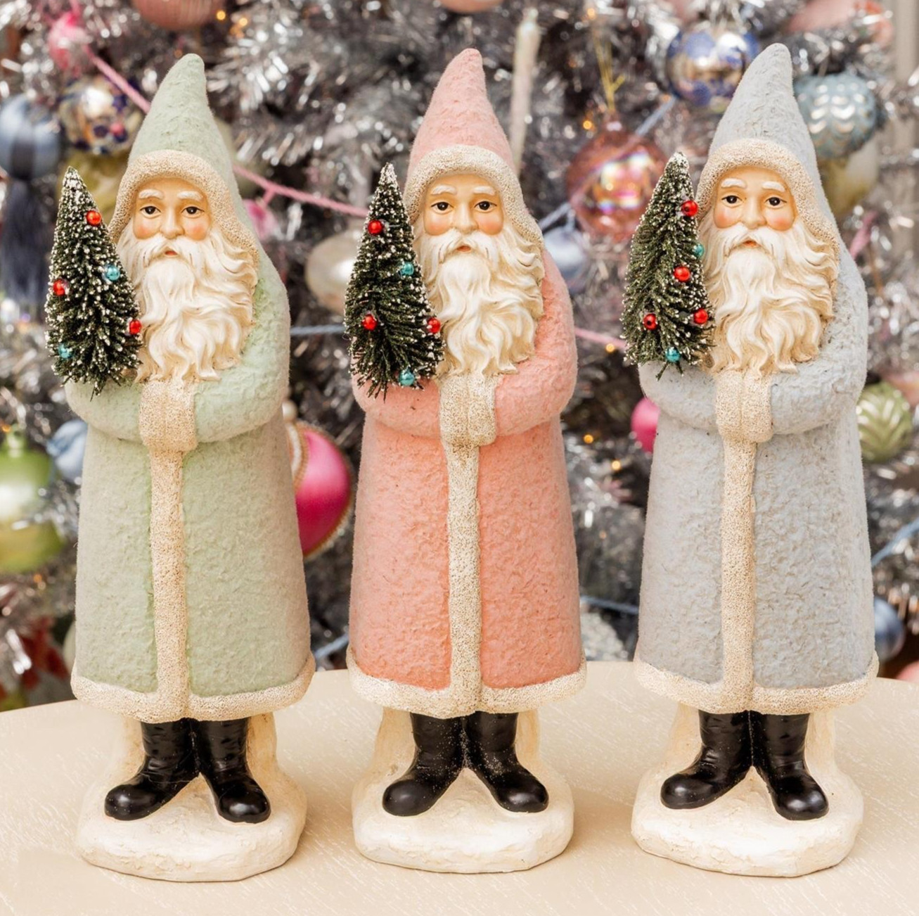 NEW PRIMITIVE SANTAS BELSNICKEL PASTEL 3 pcs CHRISTMAS 12.5\