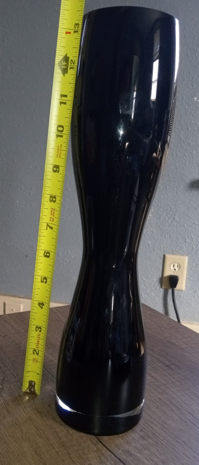 Hourglass vase - mid century - black/ dark purple