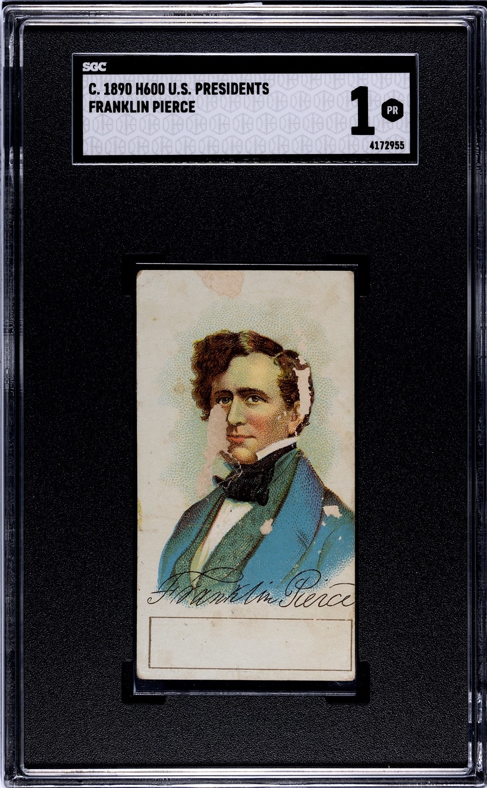 1890 H600 U.S. Presidents Franklin Pierce SGC 1 **Rare Historic Find**