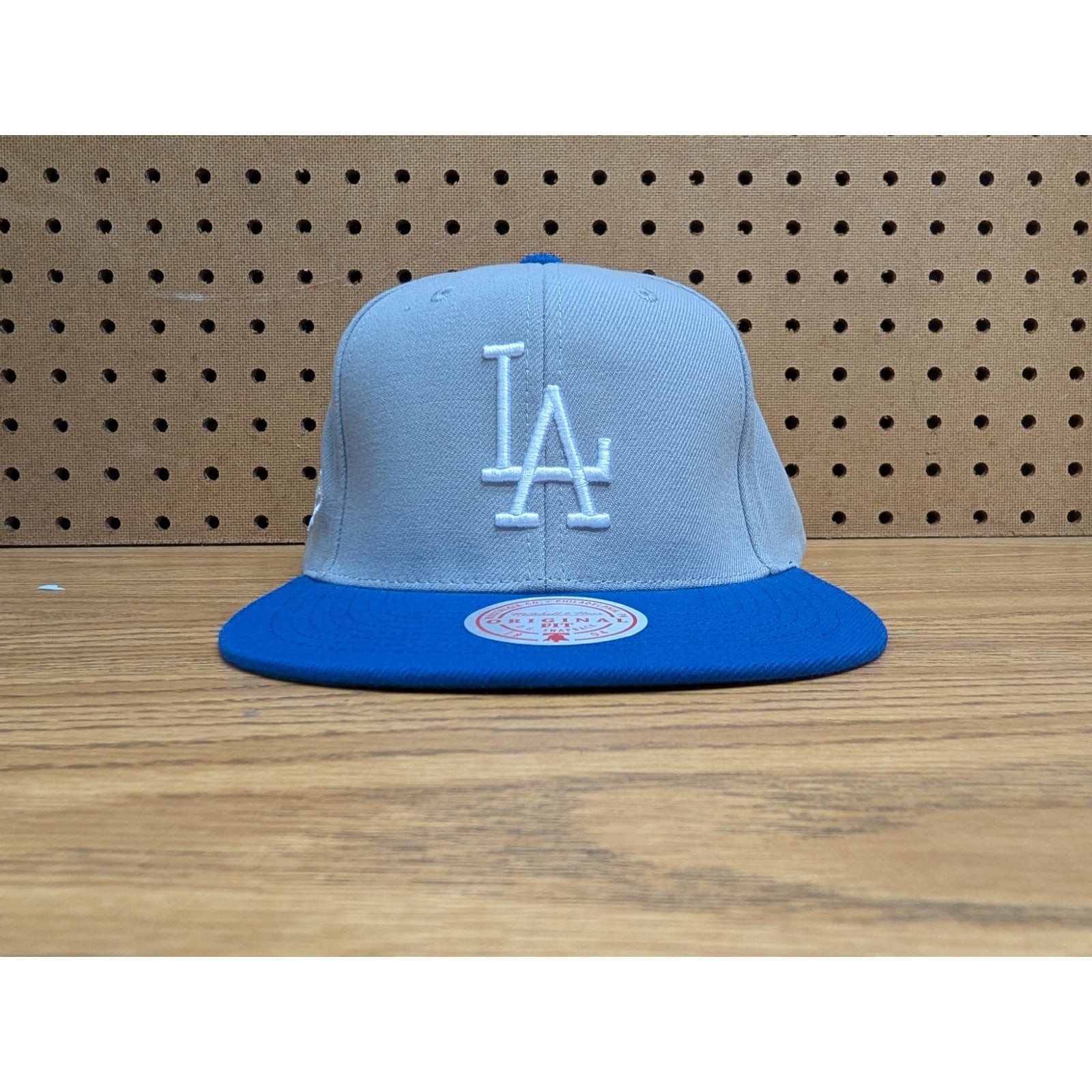 Mitchell & Ness LA Dodgers Original Fit Snapback Hat Gray Blue MLB Baseball Cap