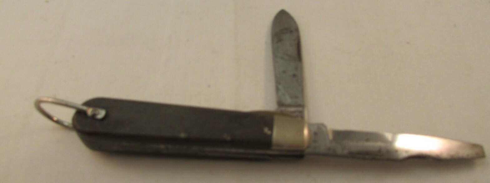 Vintage Kutmaster USA Lineman 2 Blade Knife Wooden Handles Nice Estate Find
