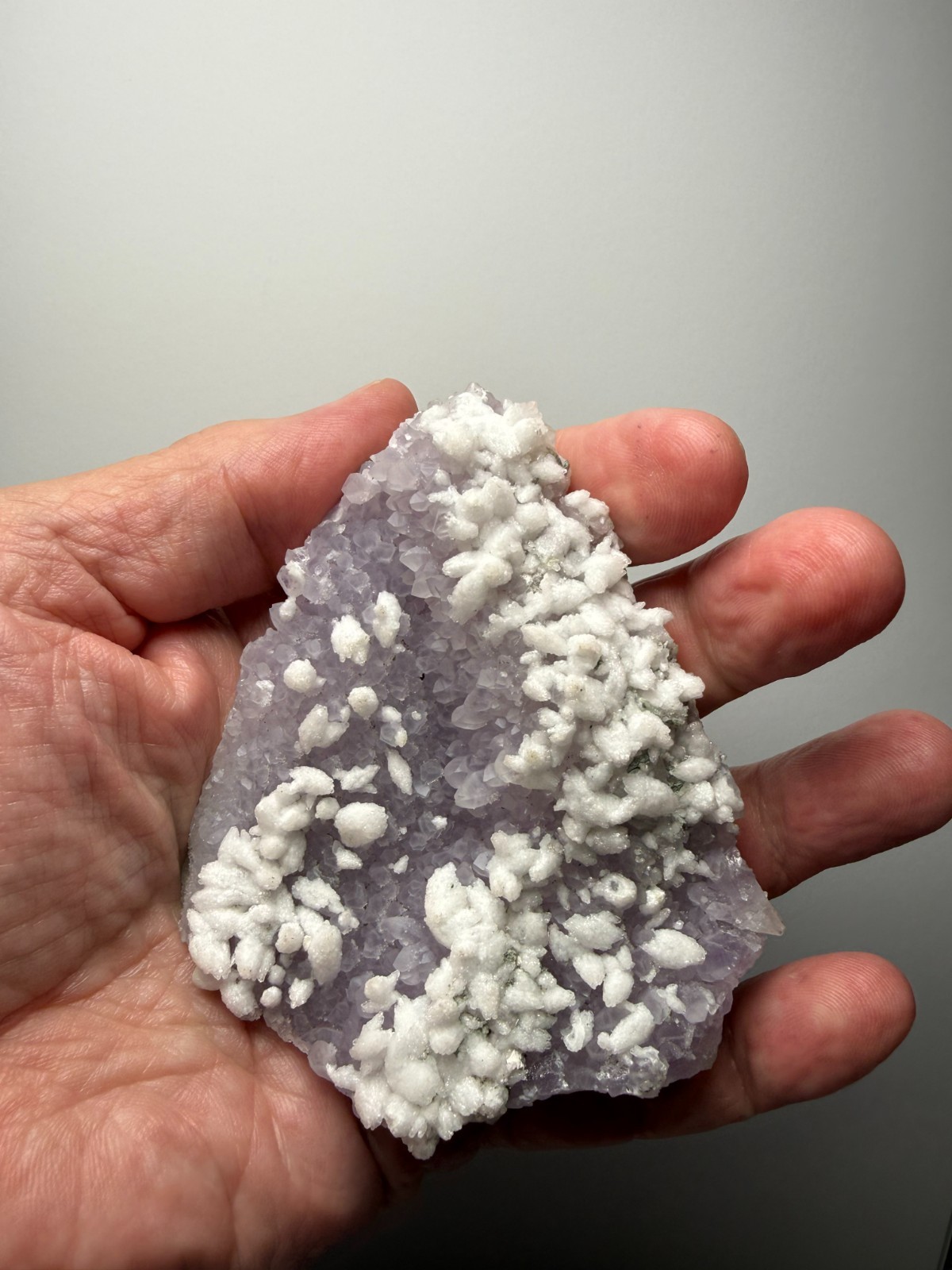 Attn Collectors Amethyst with Snow White Calcite from Guanajuato, Mexico- RARE
