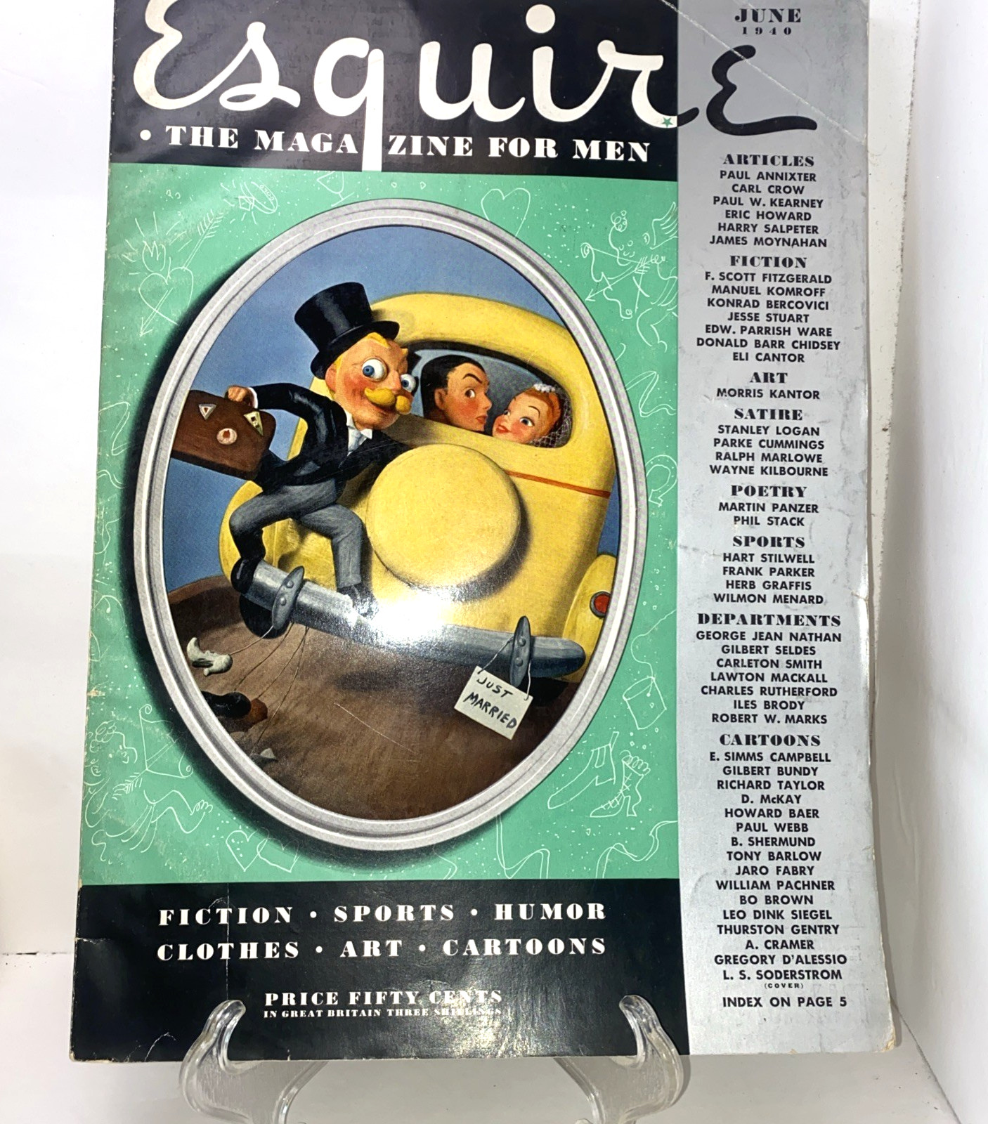 ESQUIRE MAGAZINE FOR MEN / GENTLEMEN JUNE 1940 With Risque Fold Outs. Great Cond