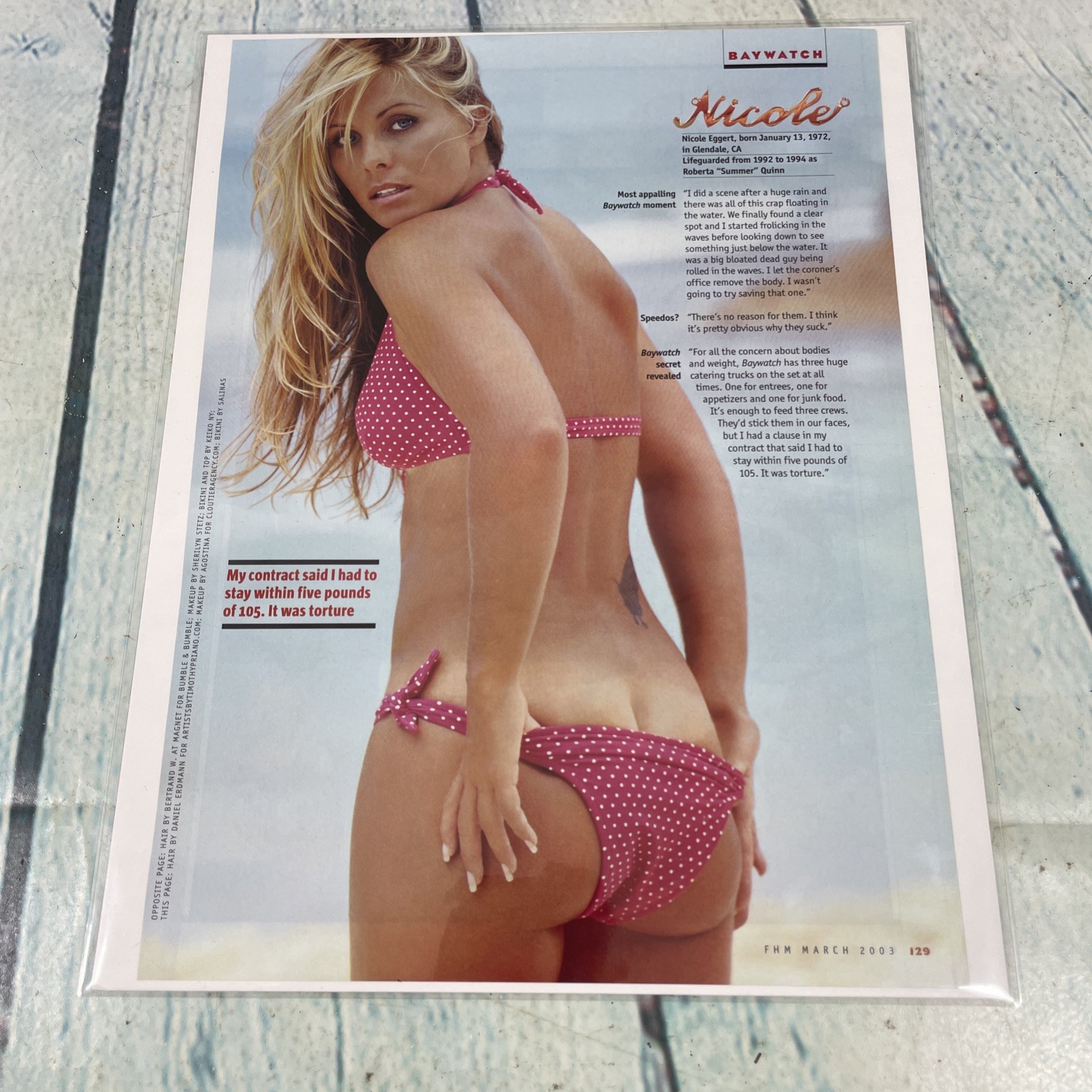 2003 Sexy Lady Legs Hot Body Baywatch Vtg Print Ad/Poster Pinup Art Magazine Pg