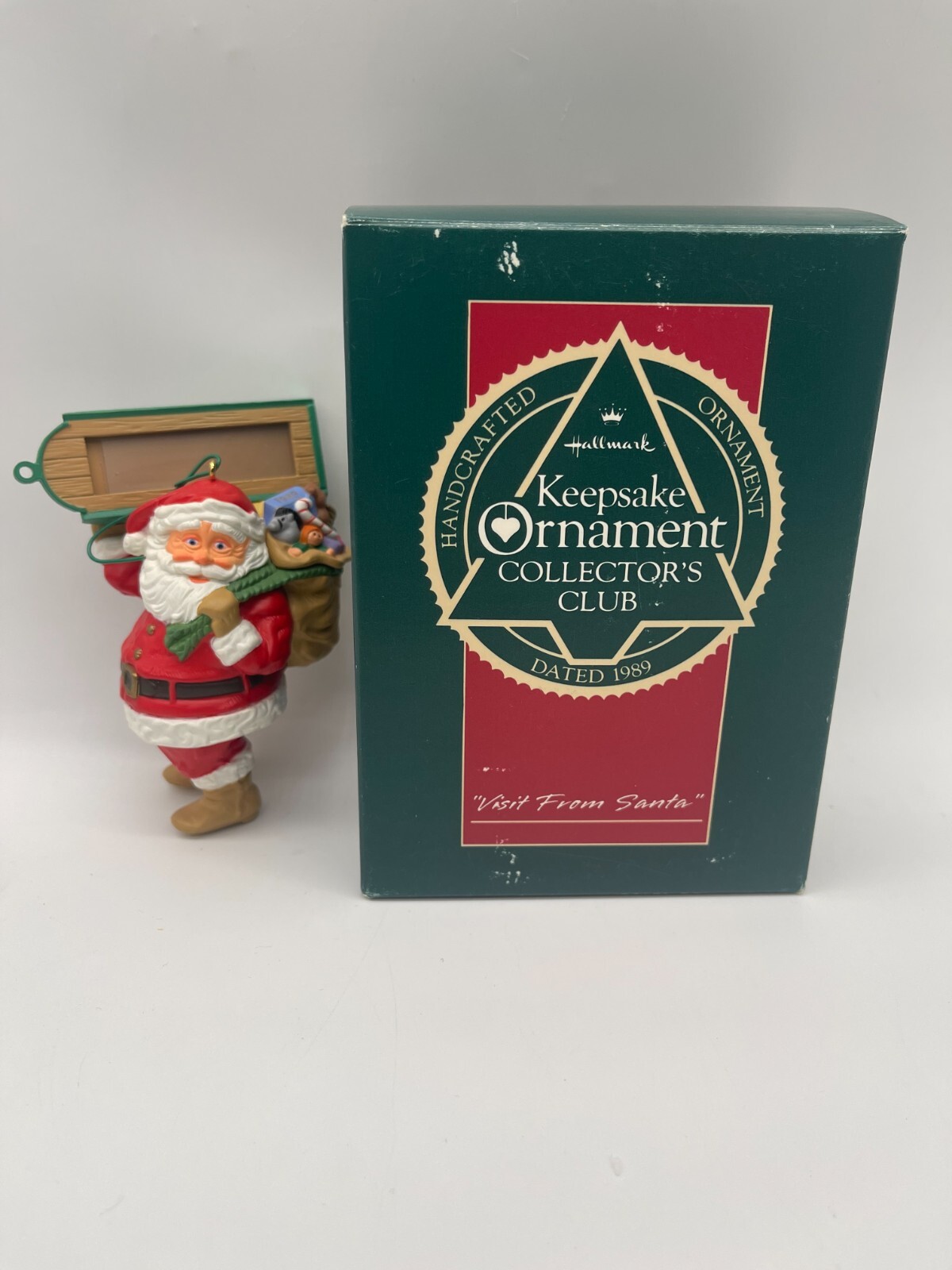 Hallmark 1989 Keepsake Ornament VISIT FROM SANTA  Ornament Collector\'s Club