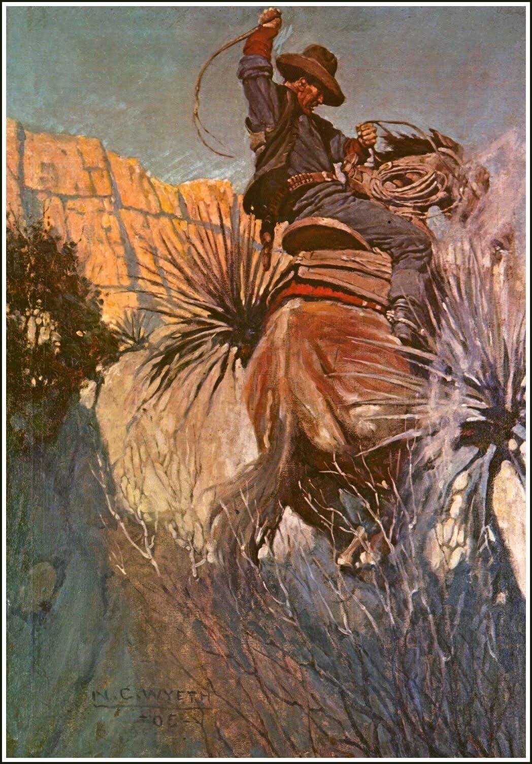 I Saw His Horse Jump Back : N.C. Wyeth : 1906 : Archival Quality Art Print