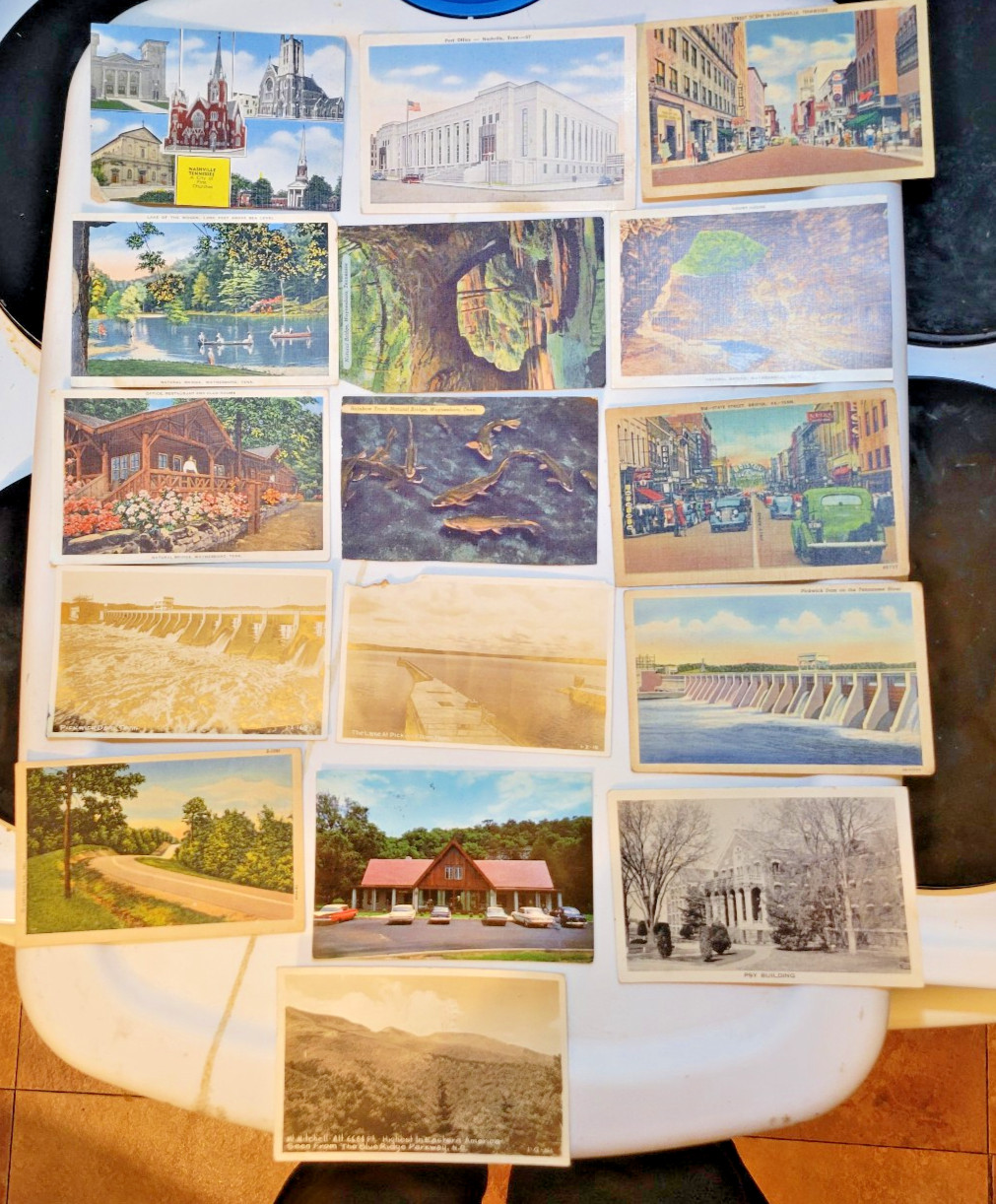 Lot 16 Vintage Tennessee Postcards-Nashville-Waynesboro-Bristol-Pickwick & More