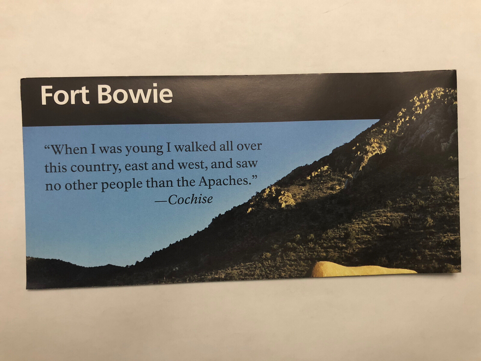 2026 Fort Bowie National Historic Site Park Unigrid Brochure Map NEWEST Arizona