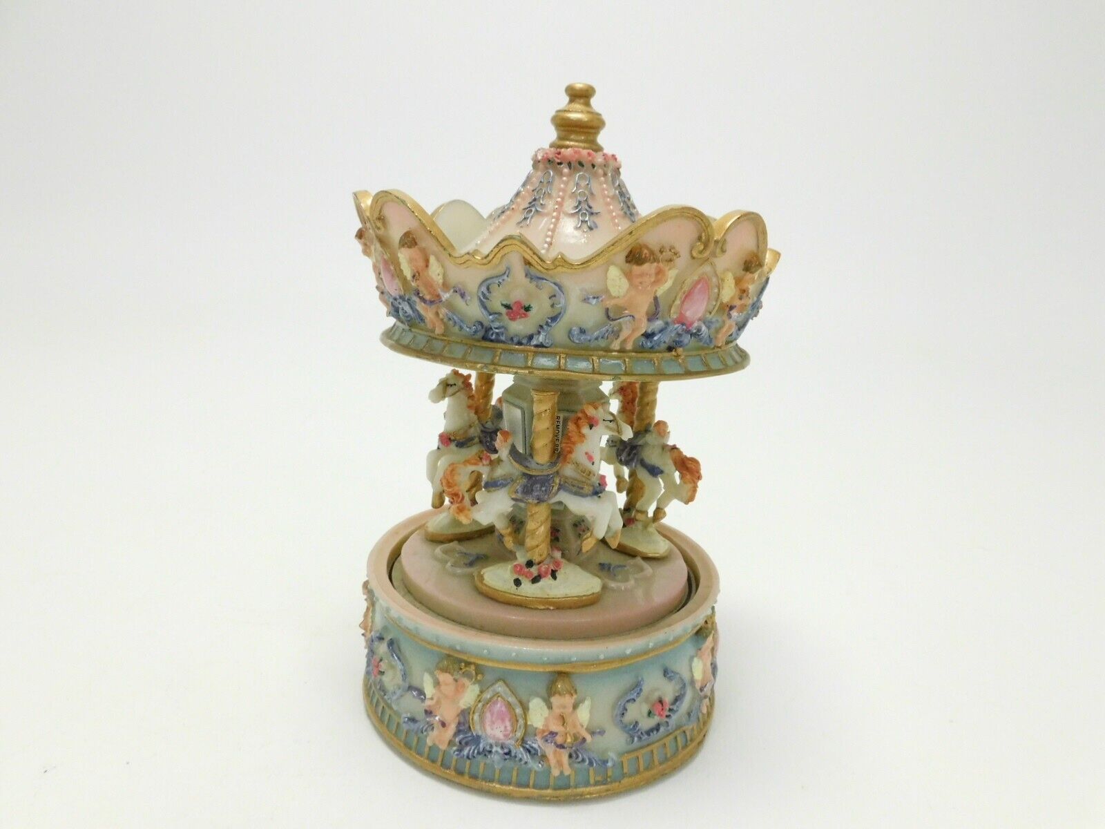Vintage Horse and Angels Carousel - Melody Magic Flute 7\