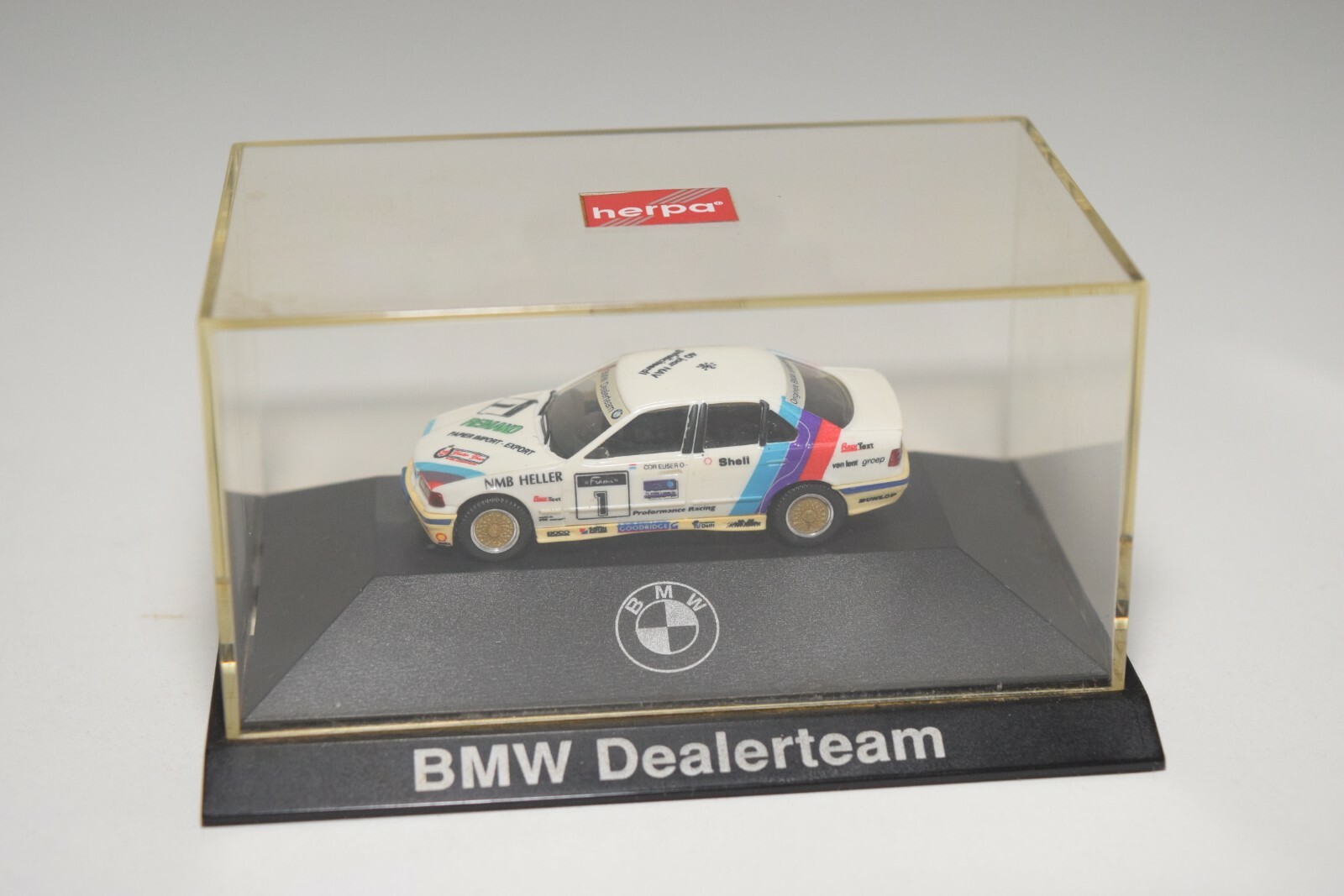 A13 1:87 HERPA BMW 3 SERIES 3 SERIES E36 DEALERTEAM WHITE #1 MIB