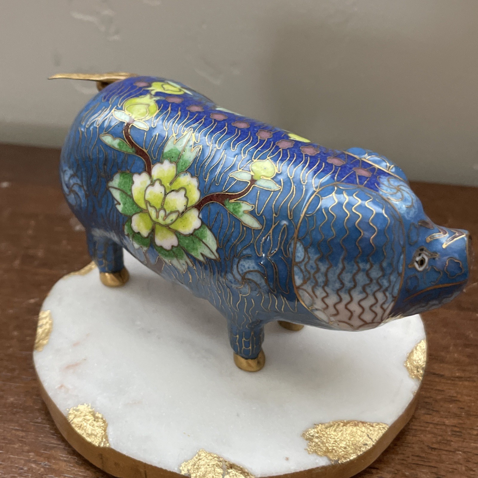 Vintage Chinese Cloisonné Enamel Pig