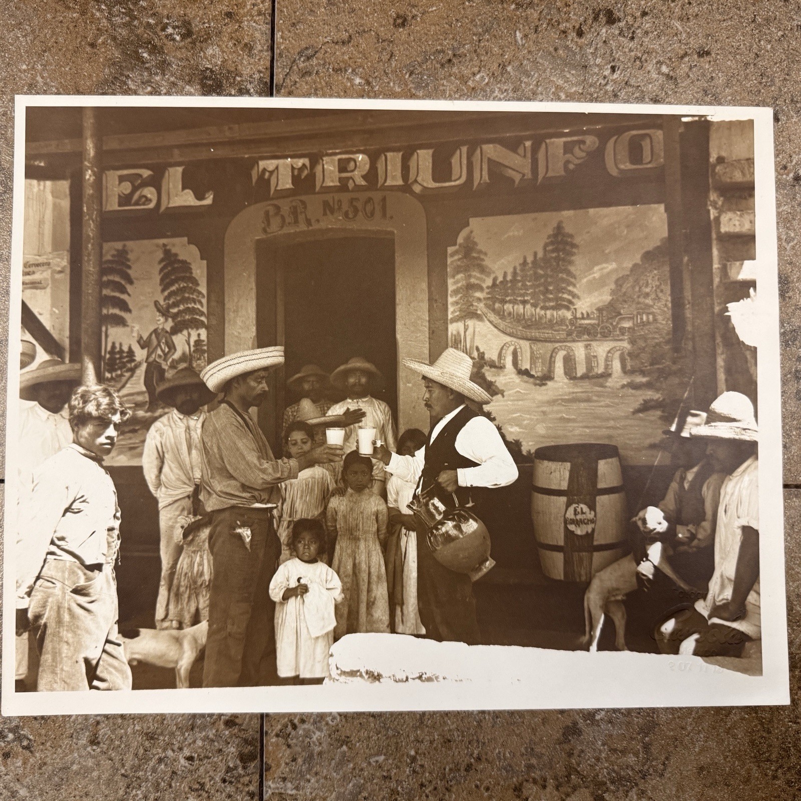 Vintage Hugo Brehme Print From Casasolo Fotografia Mexico DF “El Triunfio”