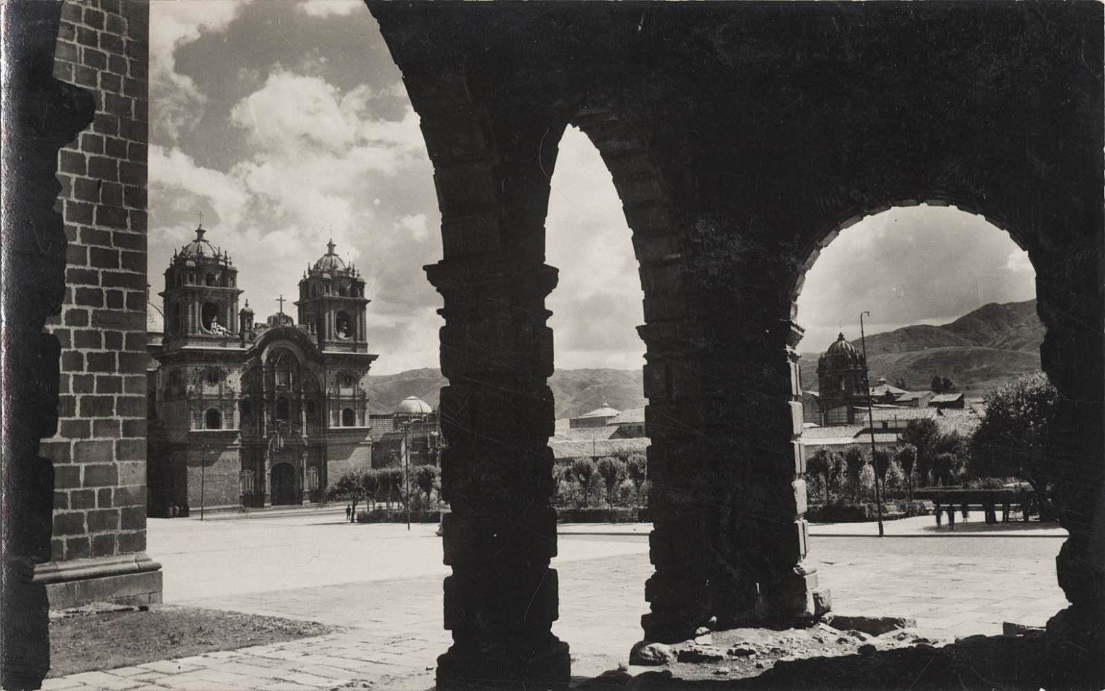 c. 1940's Cusco Cathedral at Plaza de Armas, Peru RPPC by Martin Chambi Jiménez