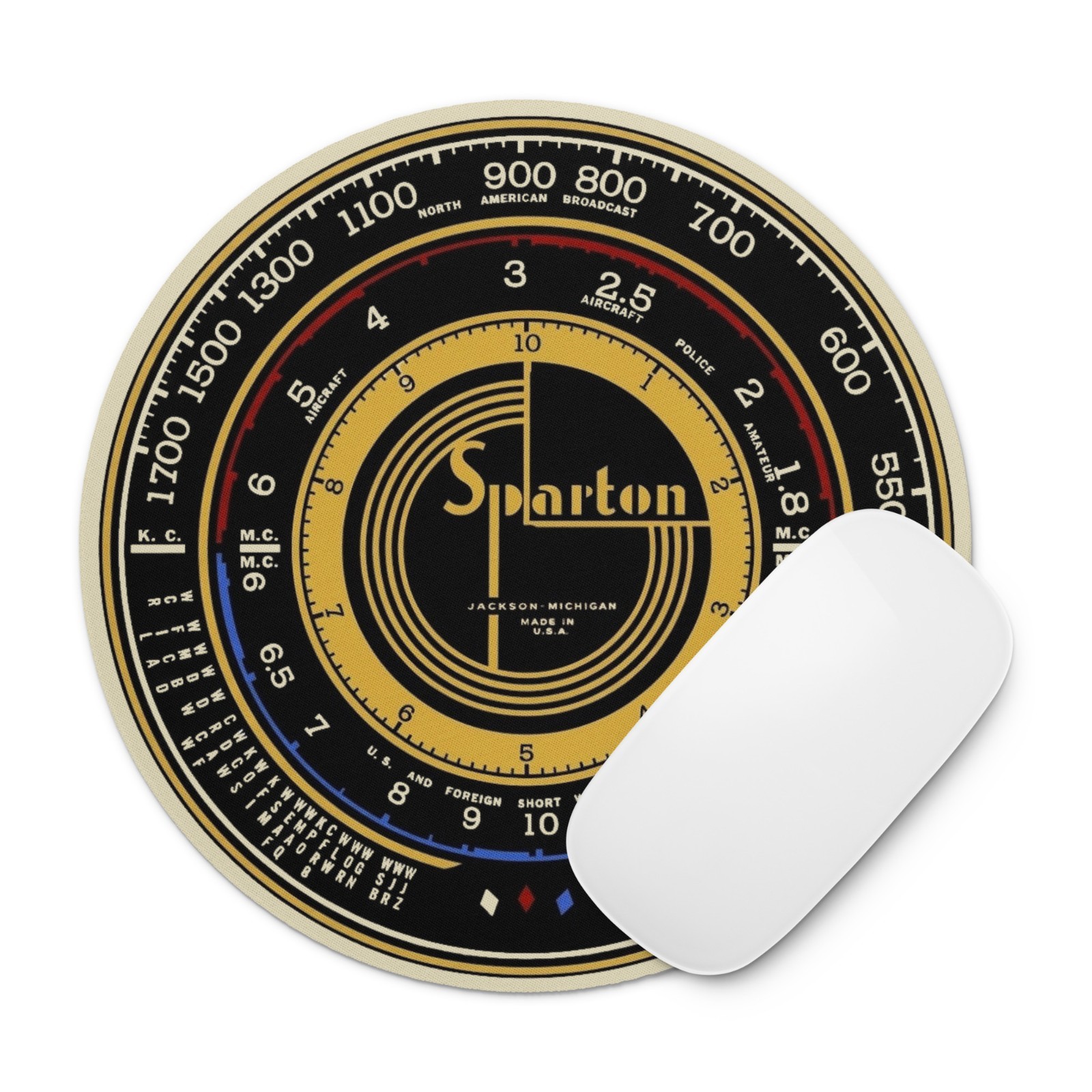 Sparton 867 Radio Dial Mouse Pad – Round 8\ Sparton 867 Radio Dial Mouse Pad – Round 8\