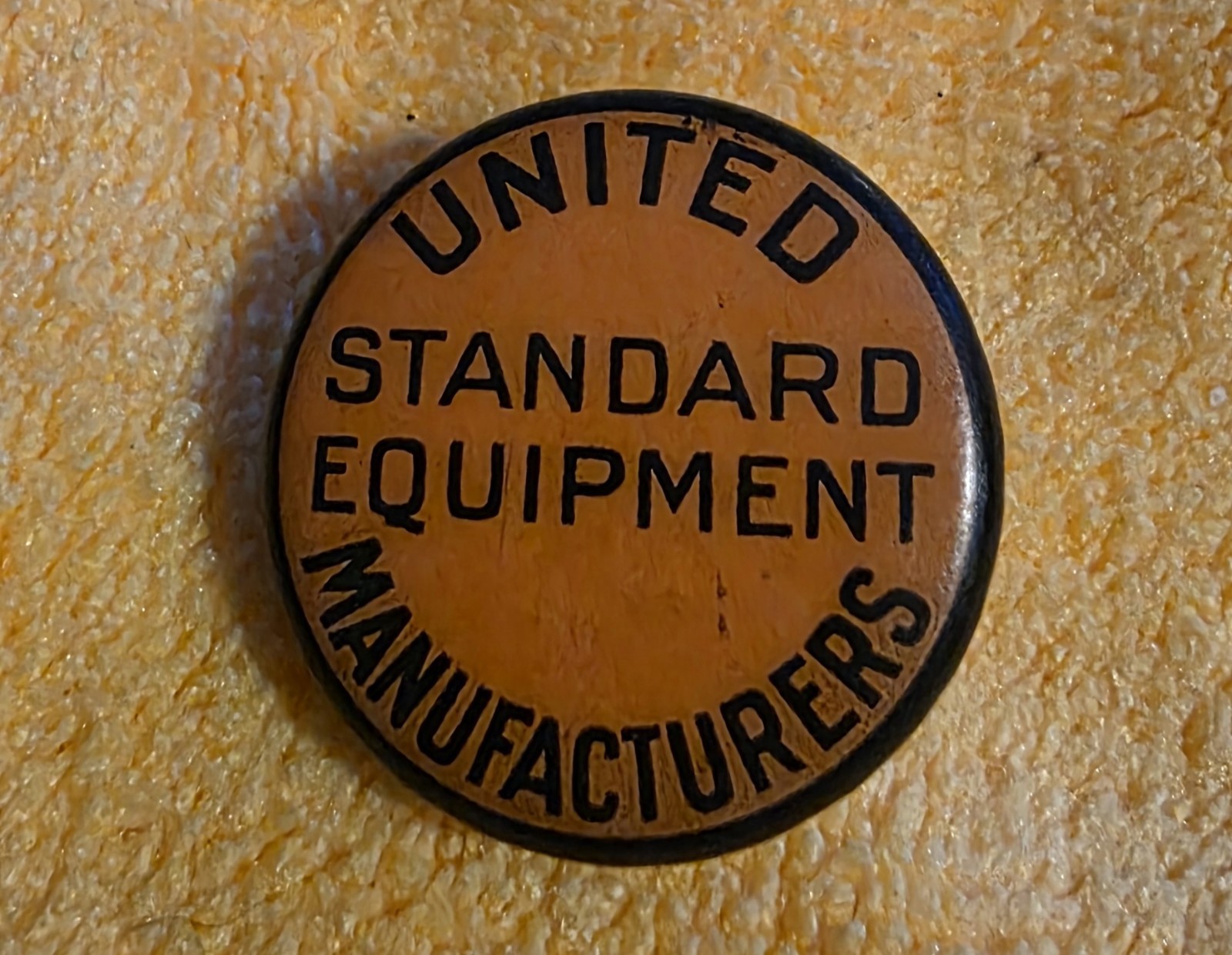 Antique United Standard Equipment Manufacturers Celluloid Lapel Stud Button 